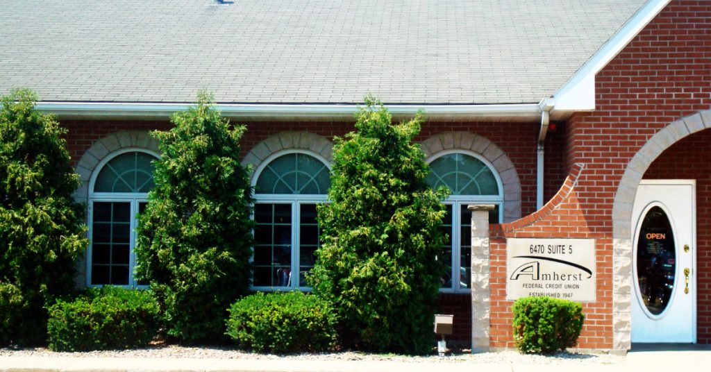Amherst FCU building banner